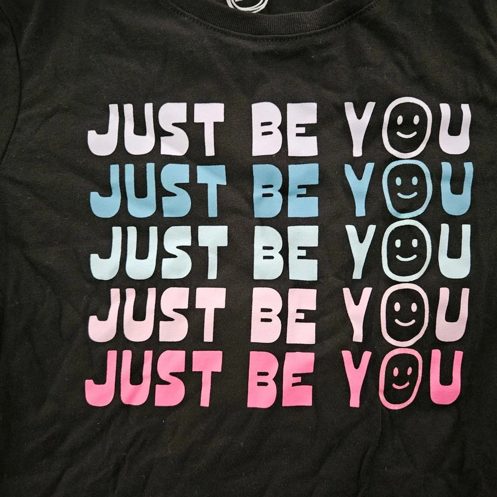 Wonder Nation Girls 2 Pack Long Sleeve T-Shirts Size L 10-12 Just Be You Be Kind - Picture 2 of 7